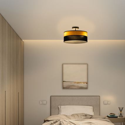 Lustre sobreposto ALBA 3xE27/15W/230V, diâmetro 40 cm, preto/marrom