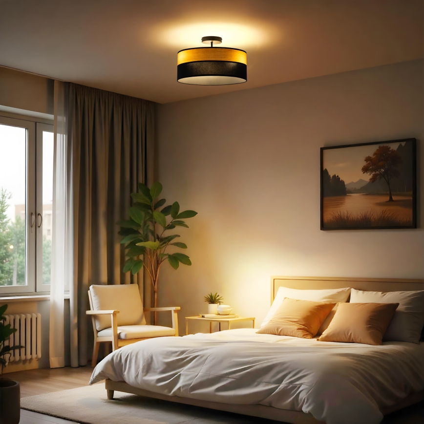 Lustre sobreposto ALBA 3xE27/15W/230V, diâmetro 40 cm, preto/marrom