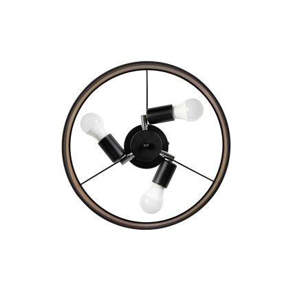 Lustre sobreposto ALBA 3xE27/15W/230V, diâmetro 40 cm, preto/marrom