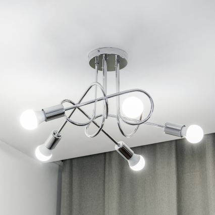 Lustre sobreposto OXFORD 5xE27/15W/230V cromo polido