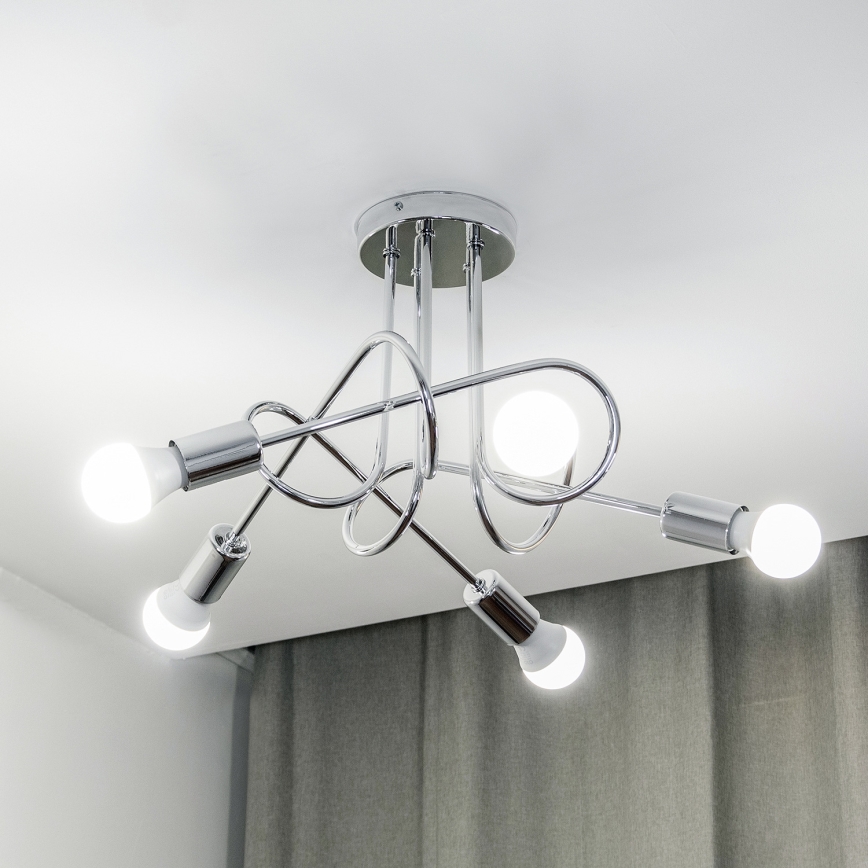 Lustre sobreposto OXFORD 5xE27/15W/230V cromo polido