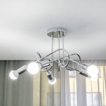 Lustre sobreposto OXFORD 5xE27/15W/230V cromo polido