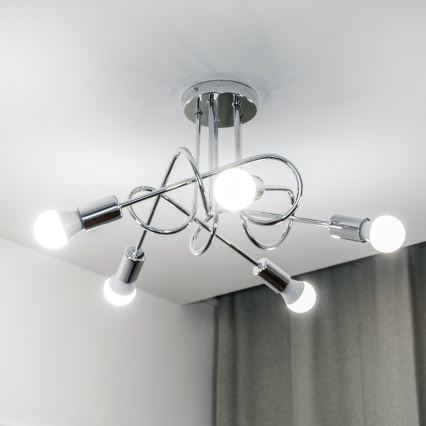 Lustre sobreposto OXFORD 5xE27/15W/230V cromo polido