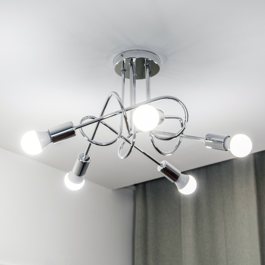 Lustre sobreposto OXFORD 5xE27/15W/230V cromo polido