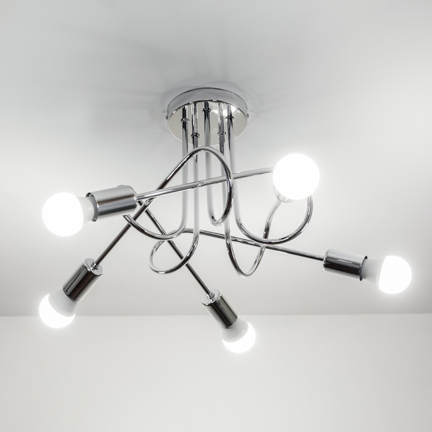 Lustre sobreposto OXFORD 5xE27/15W/230V cromo polido