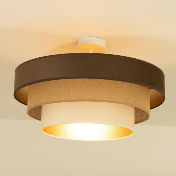 Lustre sobreposto WENTA 1xE27/60W/230V Ø 50 cm castanho/juta/bege