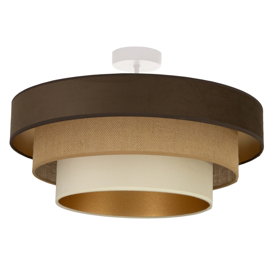 Lustre sobreposto WENTA 1xE27/60W/230V Ø 50 cm castanho/juta/bege