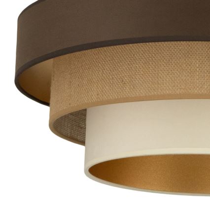 Lustre sobreposto WENTA 1xE27/60W/230V Ø 50 cm castanho/juta/bege