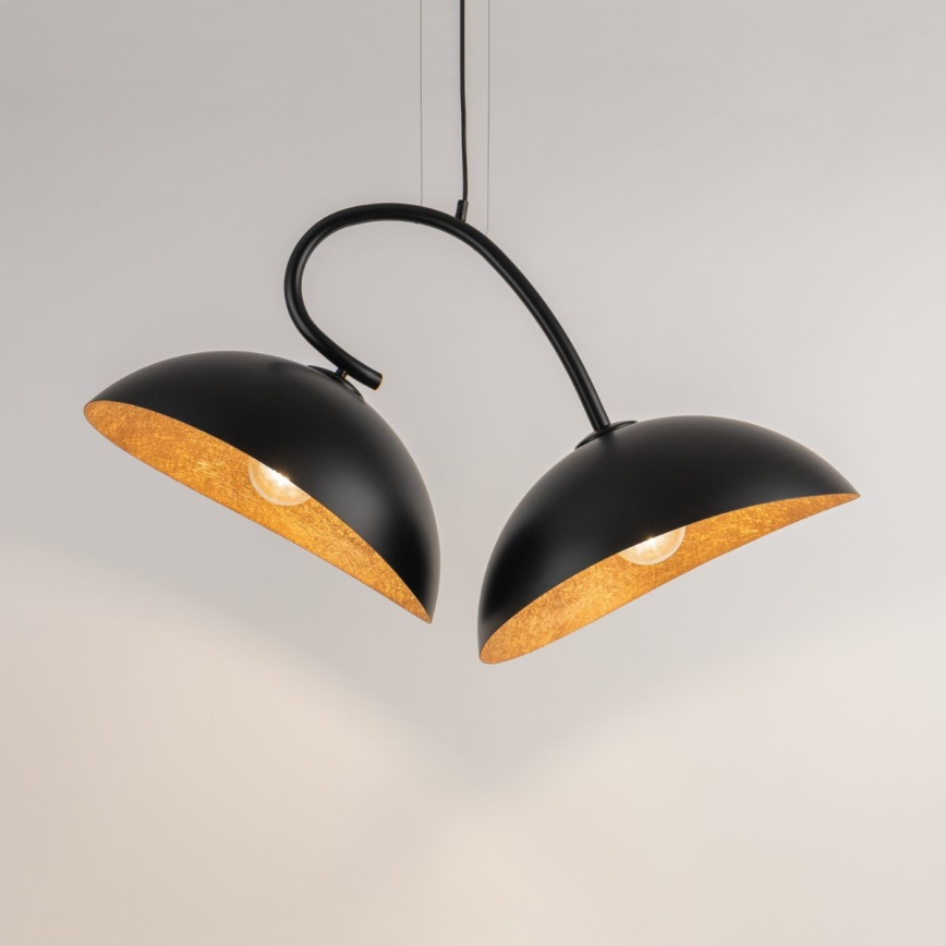 Candeeiro de teto suspenso SPACE 2xE27/60W/230V preto/cobre