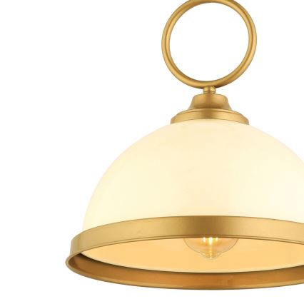 Lustre suspenso a cabo MONZA 1xE27/40W/230V Ø 26 cm creme/bronze