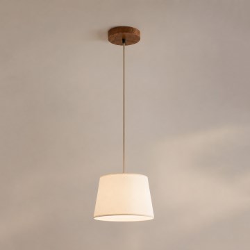 Lustre suspenso AIDA 1xE27/15W/230V Ø 25 cm carvalho/creme