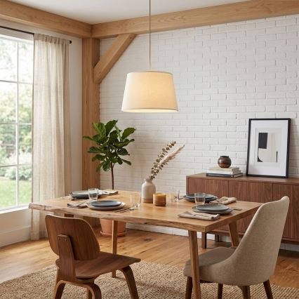Lustre suspenso AIDA 1xE27/15W/230V Ø 35 cm carvalho/creme