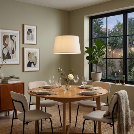 Lustre suspenso AIDA 1xE27/15W/230V Ø 35 cm carvalho/creme