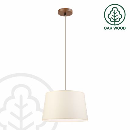 Lustre suspenso AIDA 1xE27/15W/230V Ø 35 cm carvalho/creme