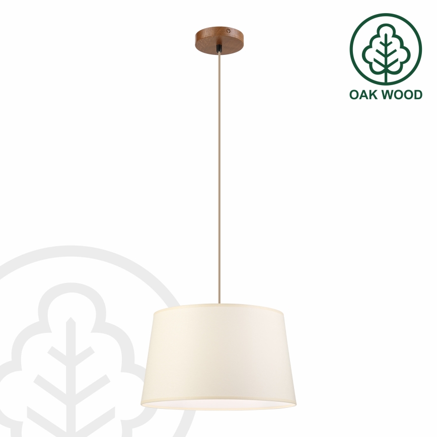 Lustre suspenso AIDA 1xE27/15W/230V Ø 35 cm carvalho/creme