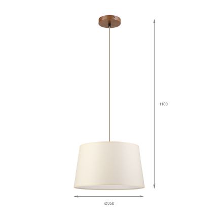 Lustre suspenso AIDA 1xE27/15W/230V Ø 35 cm carvalho/creme