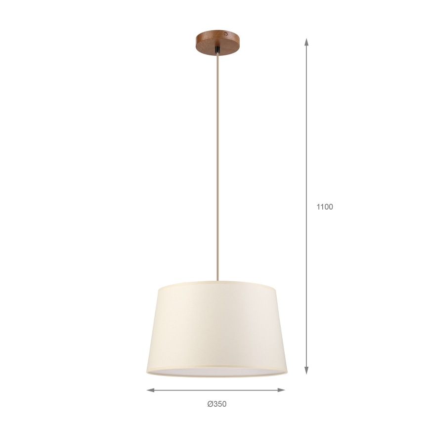 Lustre suspenso AIDA 1xE27/15W/230V Ø 35 cm carvalho/creme