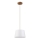 Lustre suspenso AIDA com cabo, 1xE27/60W/230V, Ø 25 cm, carvalho/marrom/branco