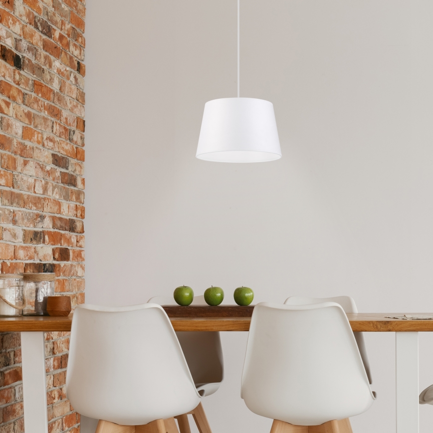 Lustre suspenso AIDA com cabo, 1xE27/60W/230V, Ø 25 cm, carvalho/marrom/branco