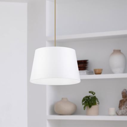 Lustre suspenso AIDA com cabo, 1xE27/60W/230V, Ø 25 cm, carvalho/marrom/branco