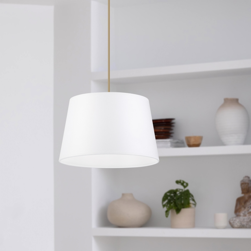 Lustre suspenso AIDA com cabo, 1xE27/60W/230V, Ø 25 cm, carvalho/marrom/branco