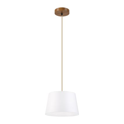 Lustre suspenso AIDA com cabo, 1xE27/60W/230V, Ø 25 cm, carvalho/marrom/branco