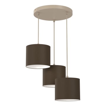 Lustre suspenso ARDEN com cabo 3xE27/15W/230V, Ø 30 cm, bege/marrom