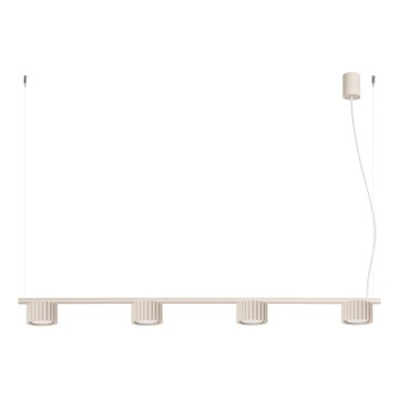 Lustre suspenso AURA com cabo 4xGX53/10W/230V, cor creme