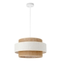 Lustre suspenso BOHO com cabo 1xE27/60W/230V Ø 40 cm creme/juta
