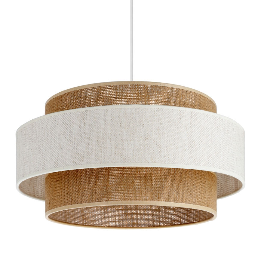 Lustre suspenso BOHO com cabo 1xE27/60W/230V Ø 40 cm creme/juta