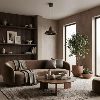 Lustre suspenso CLASS 1xE27/15W/230V, castanho