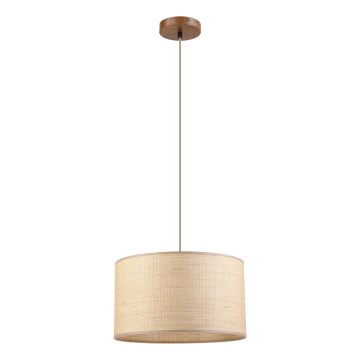 Lustre suspenso com cabo AIDA 1xE27/15W/230V Ø 35 cm carvalho/rafia
