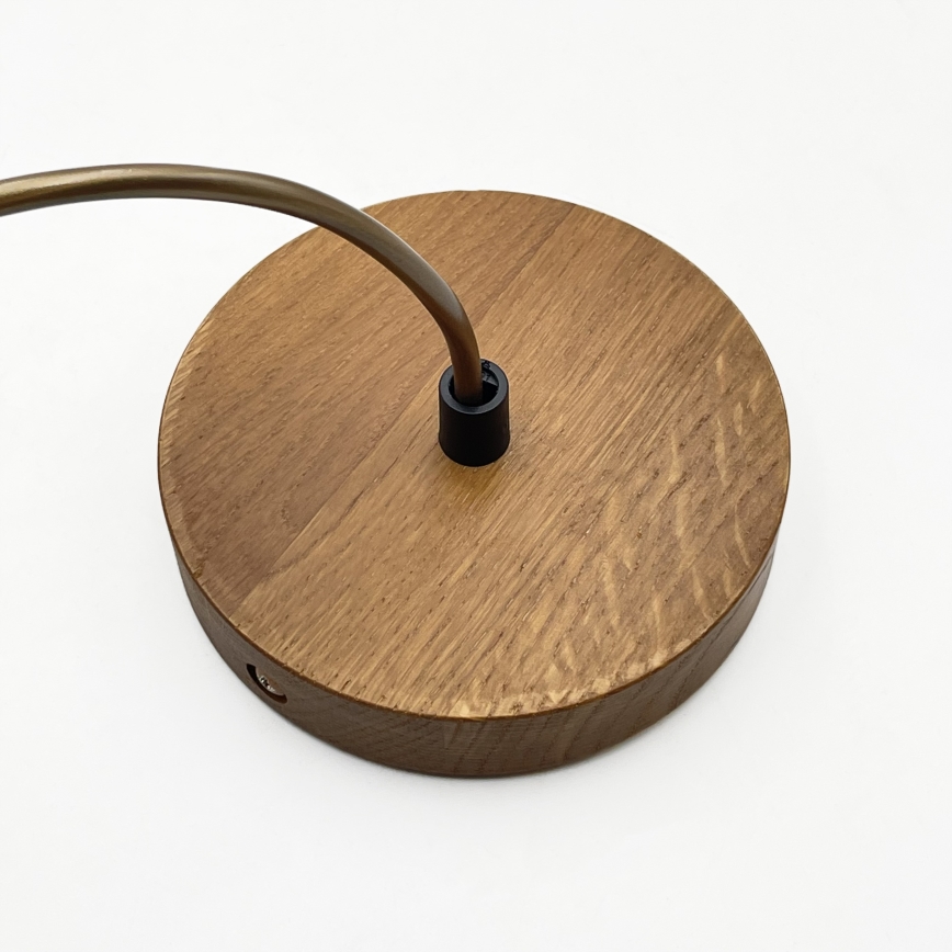 Lustre suspenso com cabo AIDA 1xE27/15W/230V Ø 35 cm carvalho/rafia