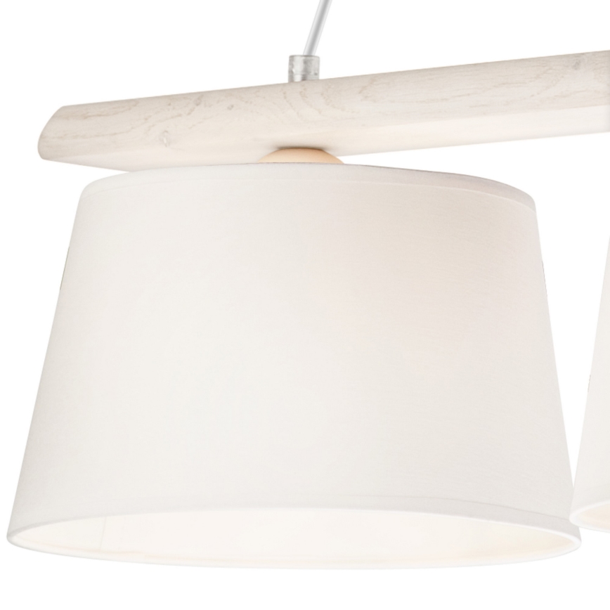 Lustre suspenso com cabo AIDA 3xE27/60W/230V carvalho/branco