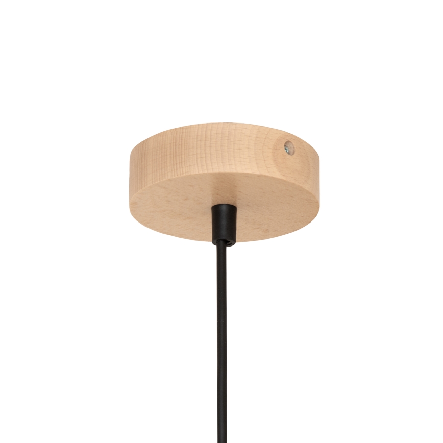Lustre suspenso com cabo ALBA 1xE27/15W/230V, diâmetro 20 cm, preto/castanho