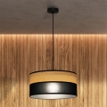 Lustre suspenso com cabo ALBA 1xE27/15W/230V Ø 40 cm preto/castanho