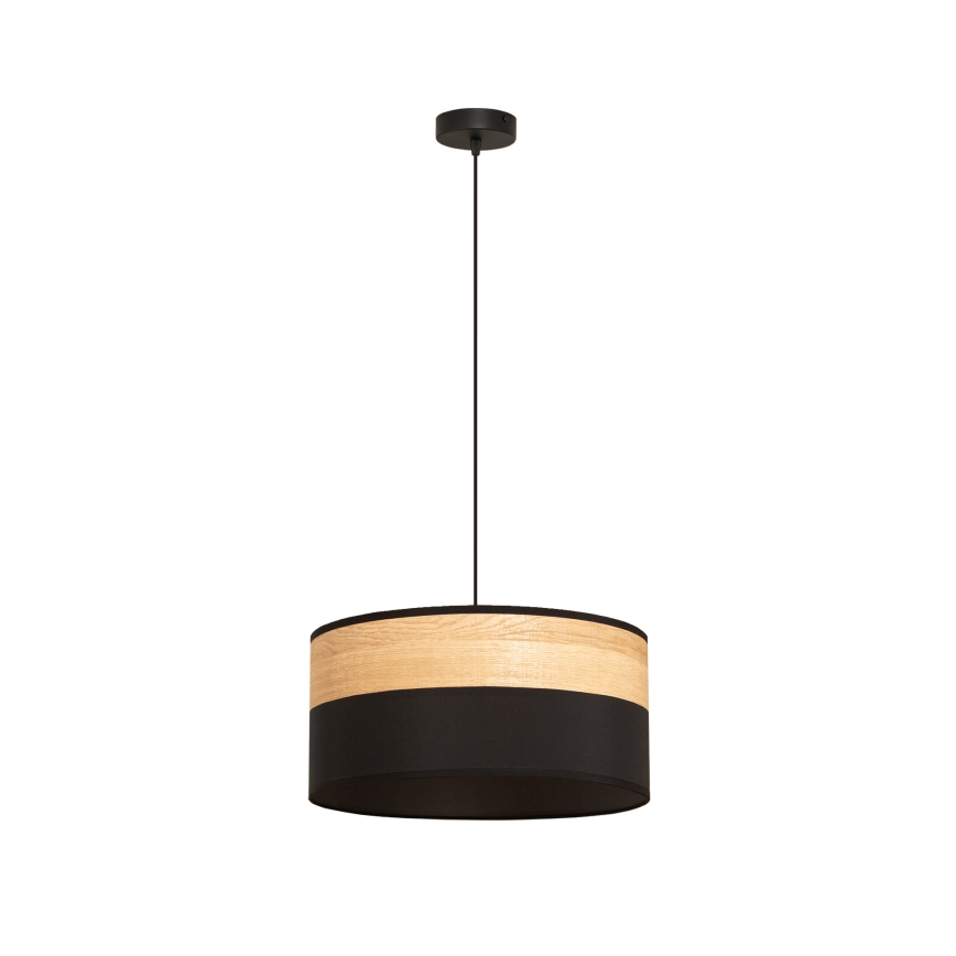 Lustre suspenso com cabo ALBA 1xE27/15W/230V Ø 40 cm preto/castanho