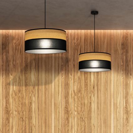Lustre suspenso com cabo ALBA 1xE27/15W/230V Ø 40 cm preto/castanho