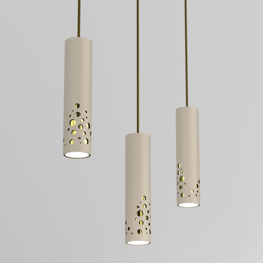 Lustre suspenso com cabo ALTRO 3xGU10/8W/230V bege