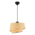 Lustre suspenso com cabo BARETTE 1xE27/60W/230V castanho/dourado