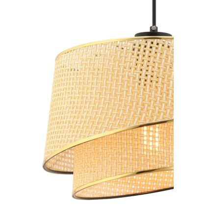 Lustre suspenso com cabo BARETTE 1xE27/60W/230V castanho/dourado