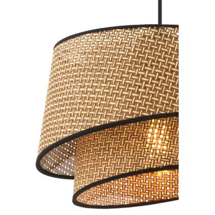 Lustre suspenso com cabo BARETTE 1xE27/60W/230V castanho/preto