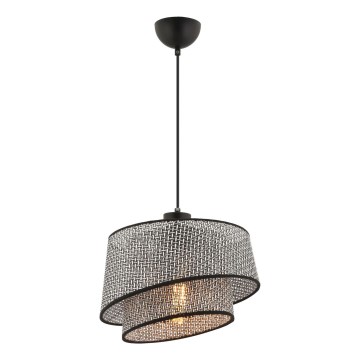 Lustre suspenso com cabo BARETTE 1xE27/60W/230V cinzento/preto