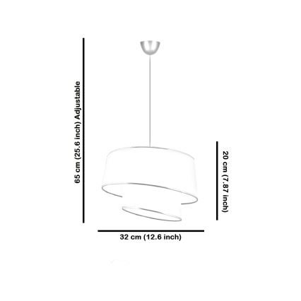 Lustre suspenso com cabo BARETTE 1xE27/60W/230V creme