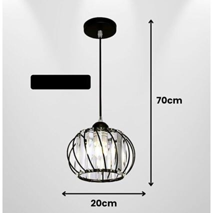 Lustre suspenso com cabo BELLA 1xE27/40W/230V preto