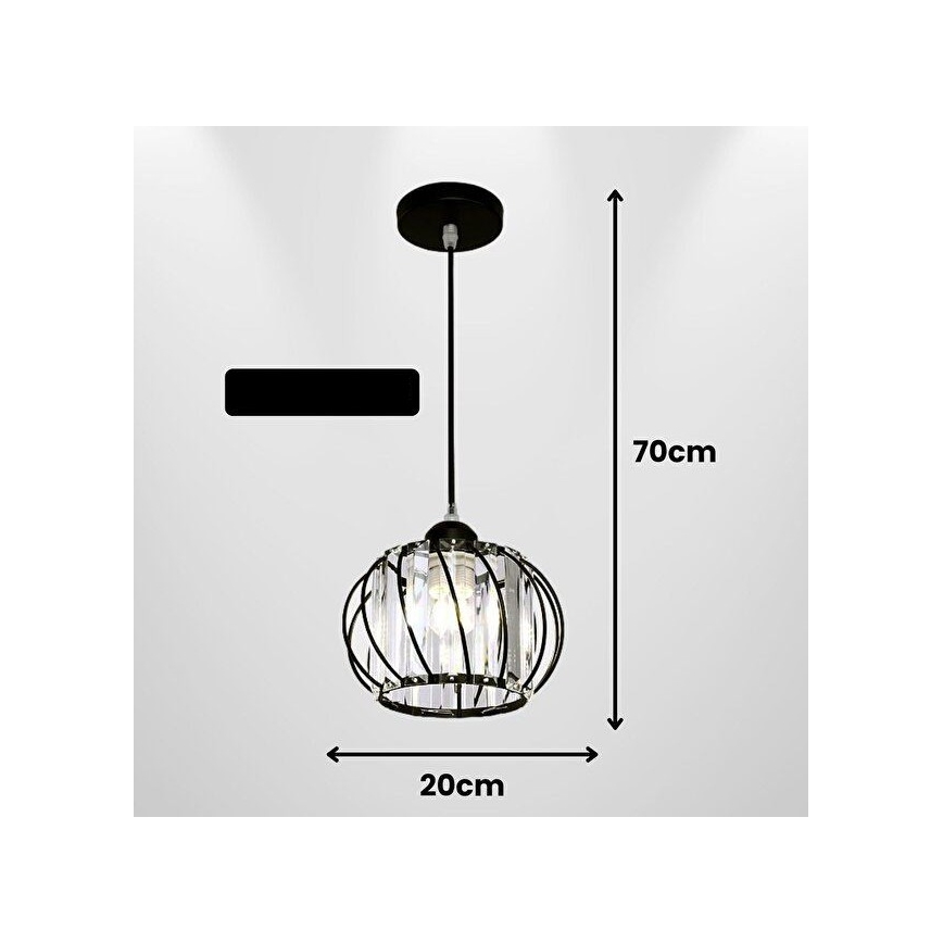 Lustre suspenso com cabo BELLA 1xE27/40W/230V preto