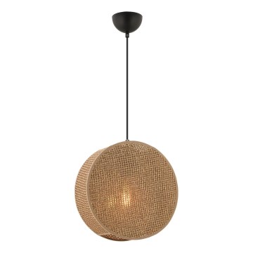 Lustre suspenso com cabo BIG DRUM 1xE27/60W/230V castanho