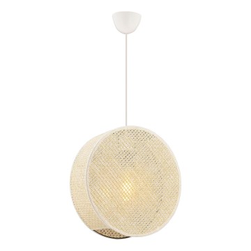 Lustre suspenso com cabo BIG DRUM 1xE27/60W/230V cor creme