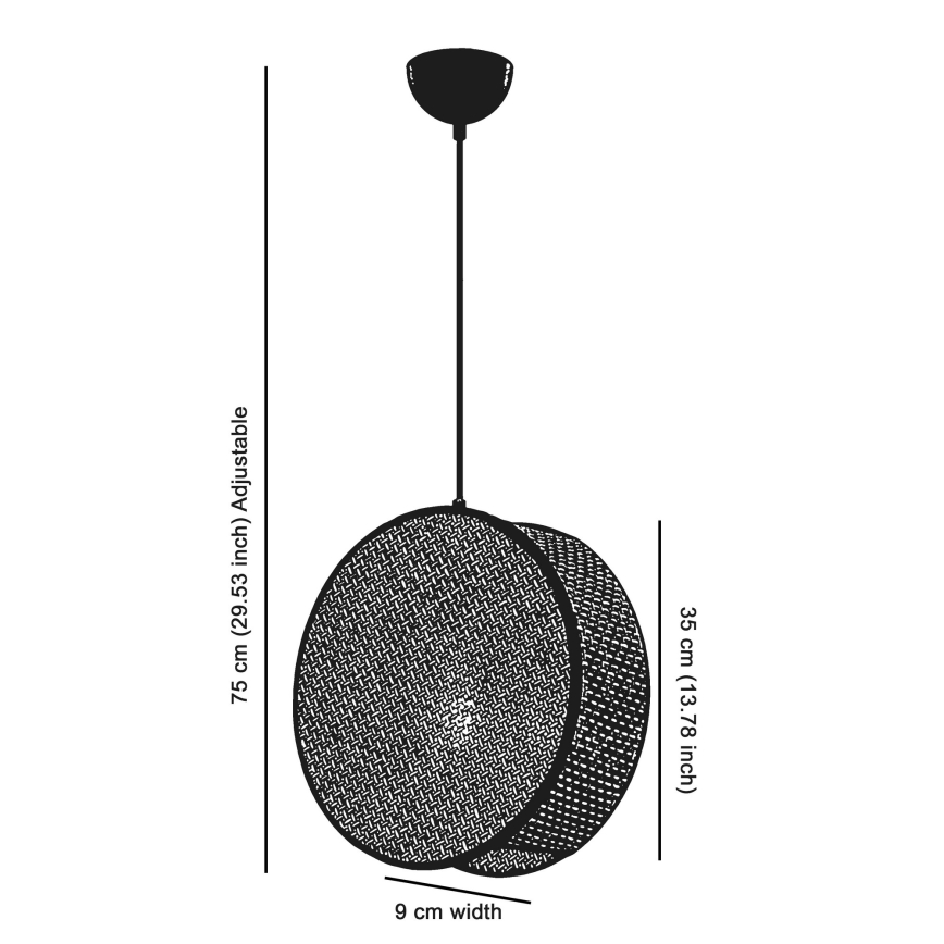 Lustre suspenso com cabo BIG DRUM 1xE27/60W/230V cor creme