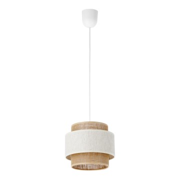 Lustre suspenso com cabo BOHO 1xE27/60W/230V Ø 20 cm creme/juta